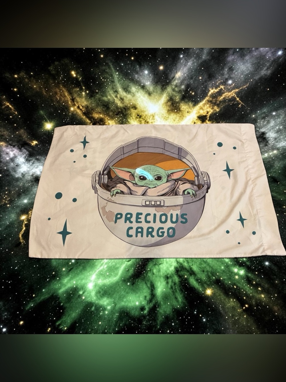 Star Wars Mandolorian Curious Child Standard Pillowcase Grogu Precious Cargo